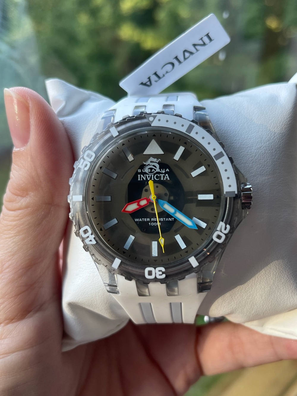 Invicta Men’s White Silicone Watch with Gray Dial and Multicolored Hands 69448